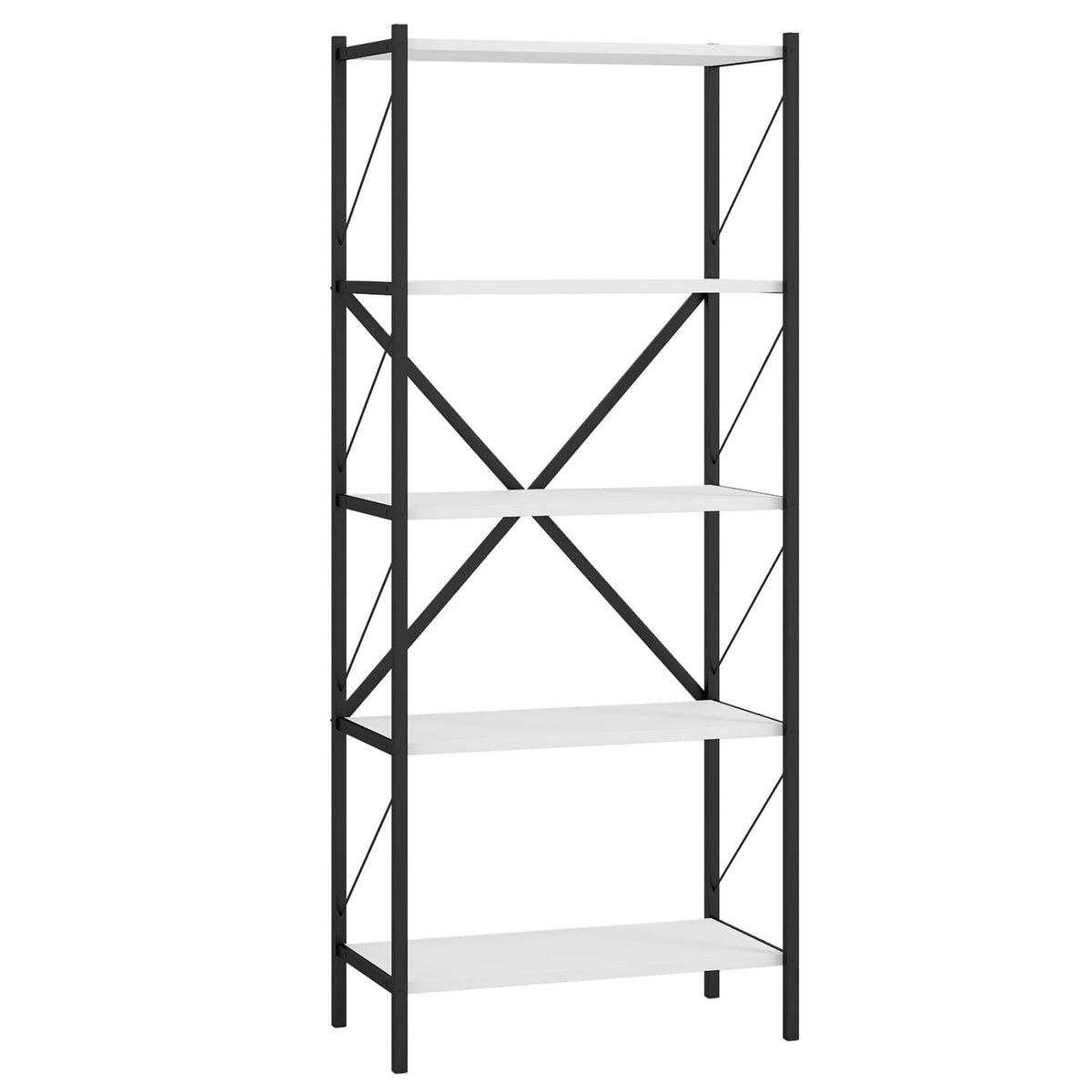 5-Tier Bookshelf with Heavy-Duty Metal Frame