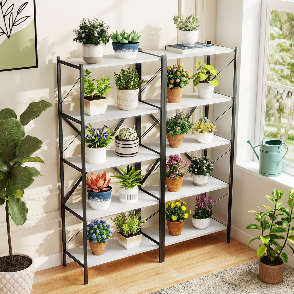 5-Tier Bookshelf with Heavy-Duty Metal Frame