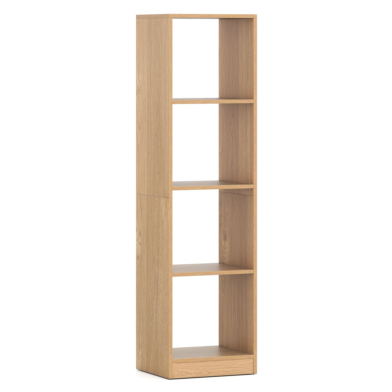 5 Tiers 4-Cube Narrow Bookshelf with 4 Anti-Tipping Kits