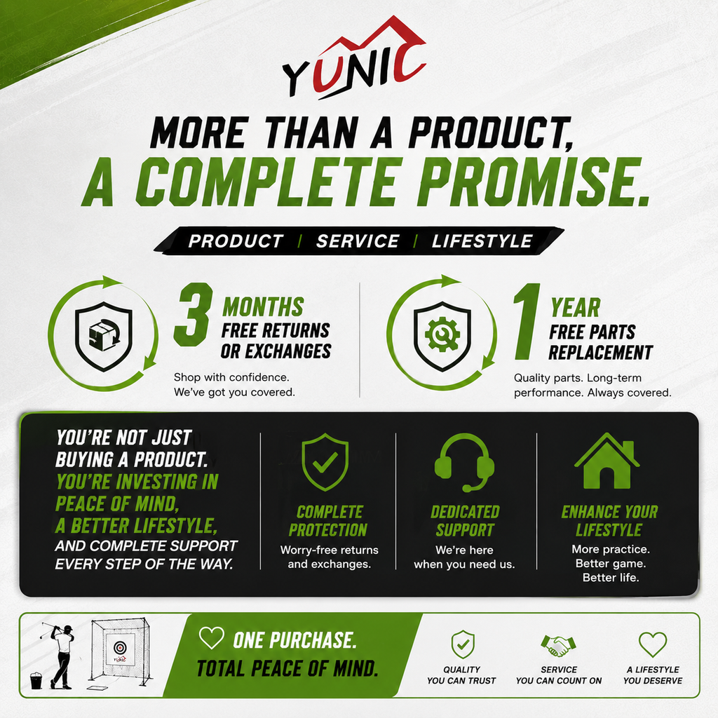 YUNIC Golf Driving Cage with Metal Frame and Simulator Impact Screen