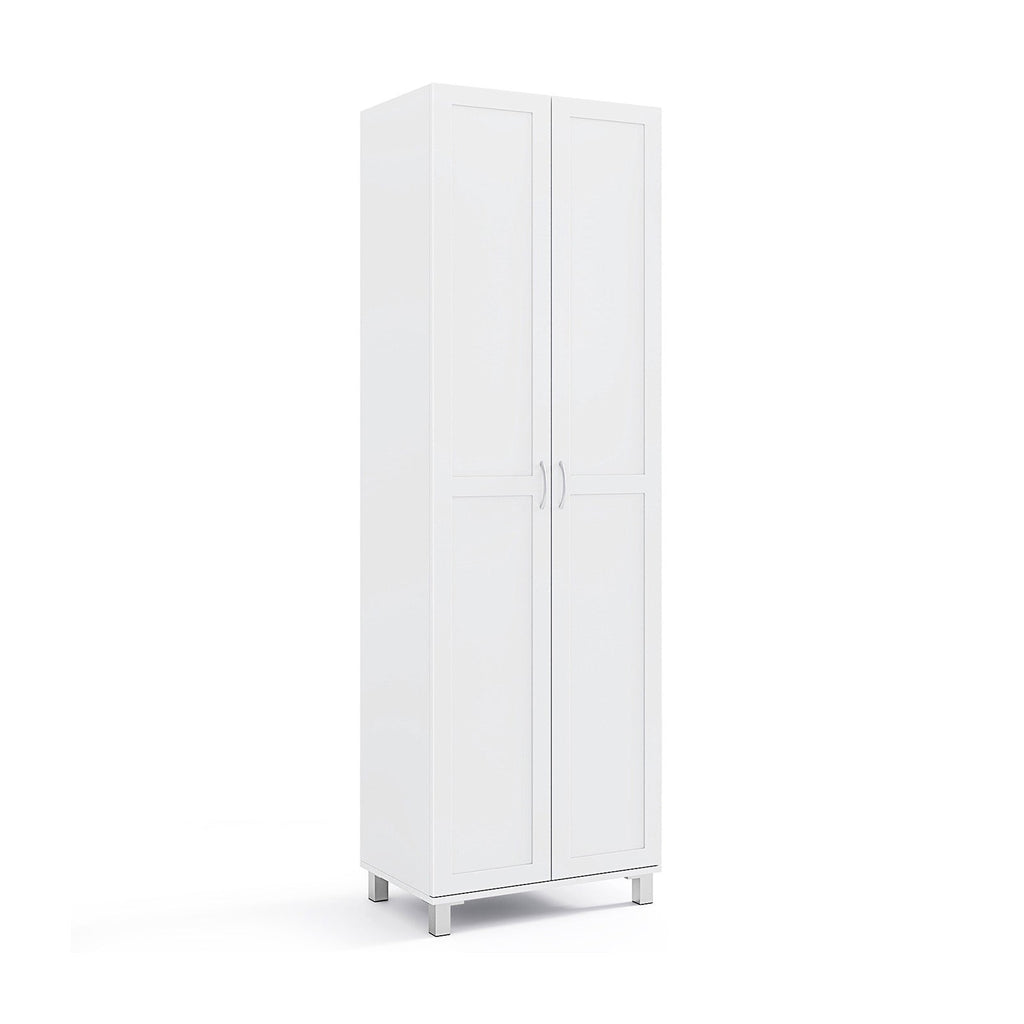 73.5 Inch Freestanding Double Door Tall Versatile Storage Organizer-White