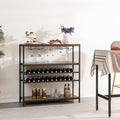 5-tier Wine Rack Table with Glasses Holder