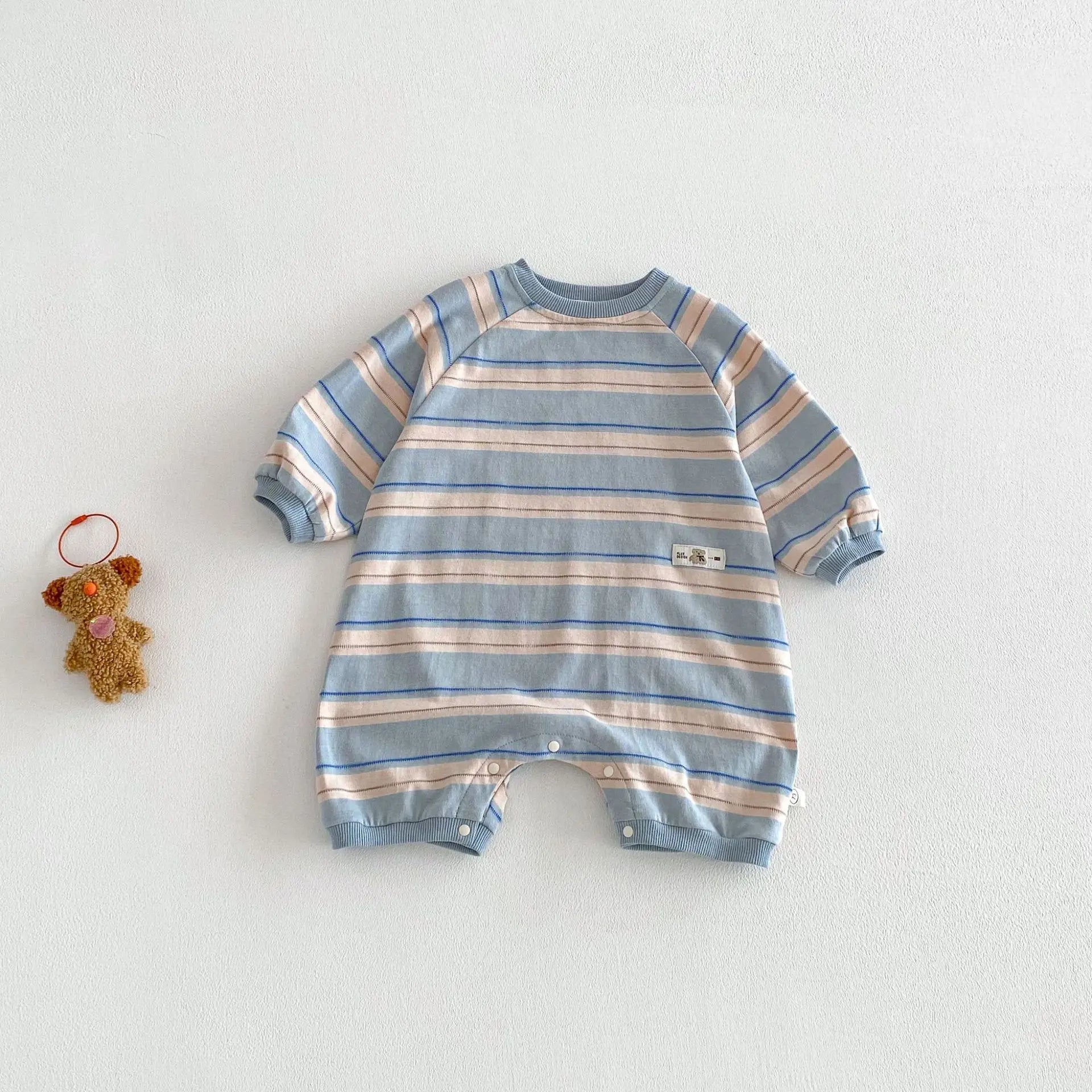 Cross-border Instagram Newborn Baby Boy Summer Striped Style