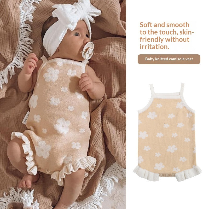 Strap-style Knitted Wool Baby Romper
