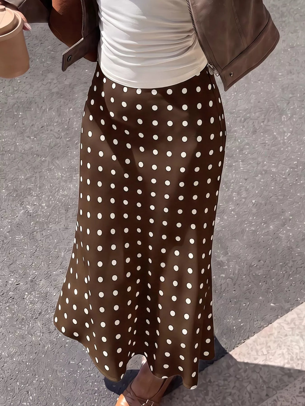 Polka Dot Midi Skirt