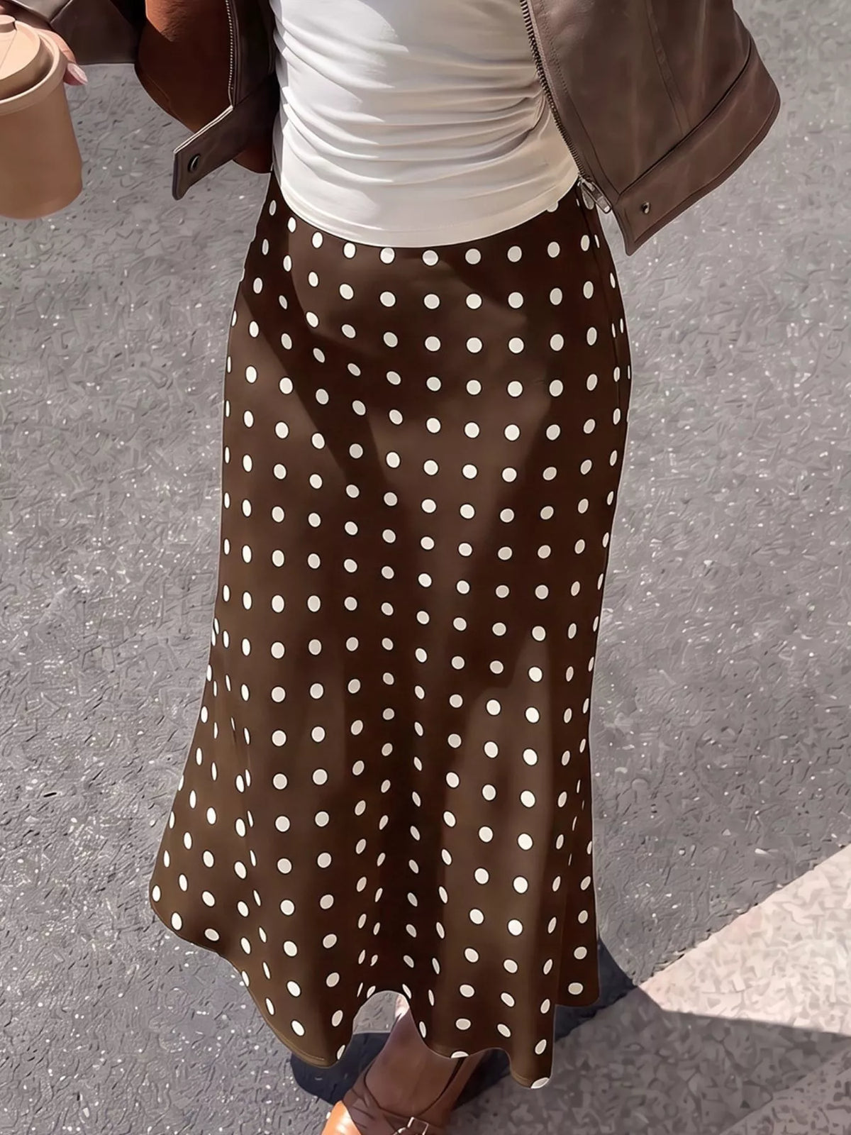 Polka Dot Midi Skirt