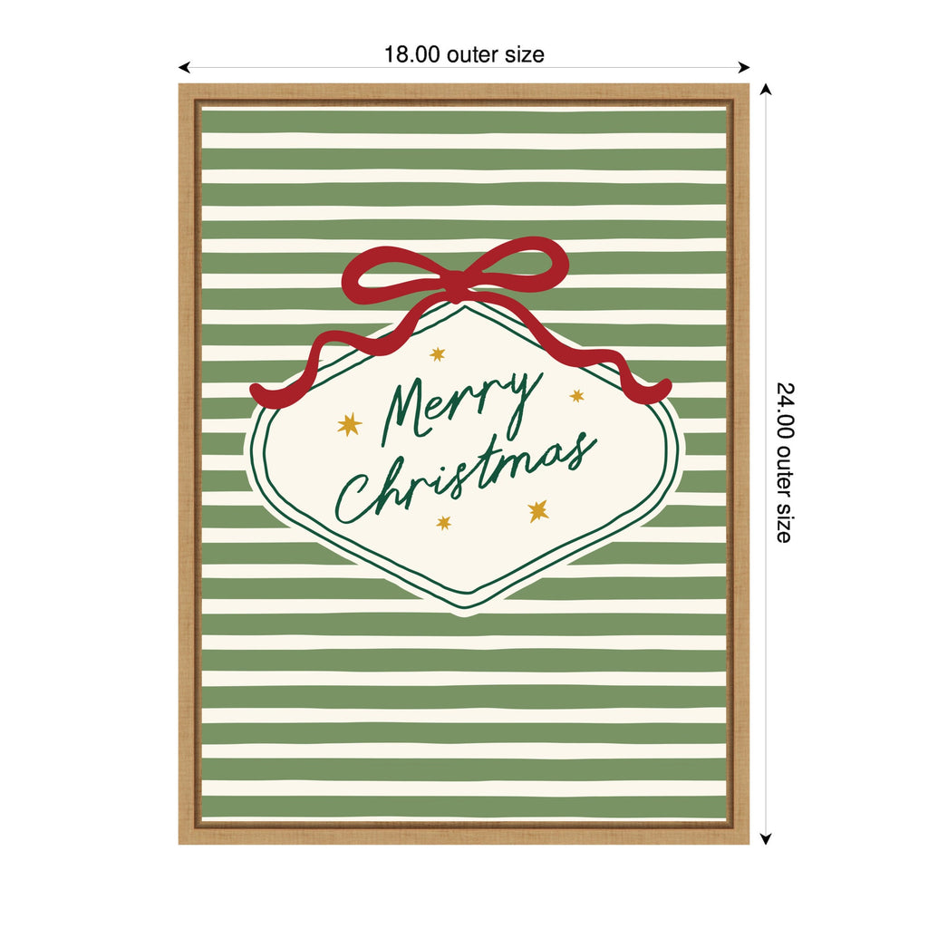 Merry Christmas Ornament by Lucky Guava Framed Canvas Wall Art Print