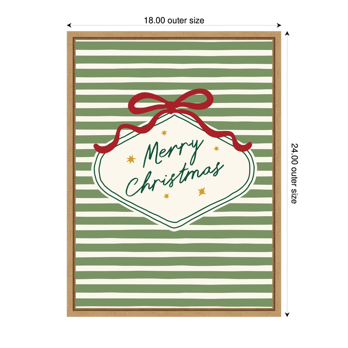 Merry Christmas Ornament by Lucky Guava Framed Canvas Wall Art Print