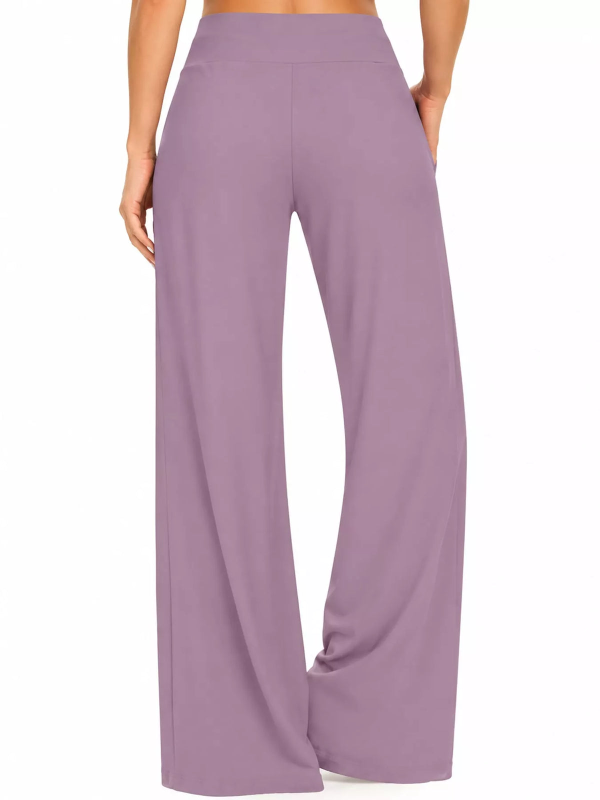 High-Waisted Wide-Leg Lounge Bottoms with Pockets
