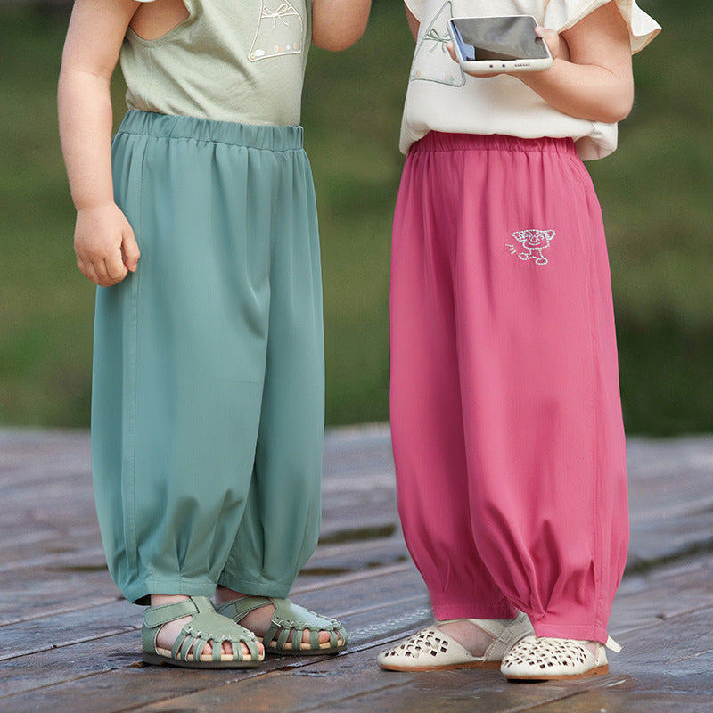 Childrens Mosquito-Proof Pants Solid-Color Casual Trousers