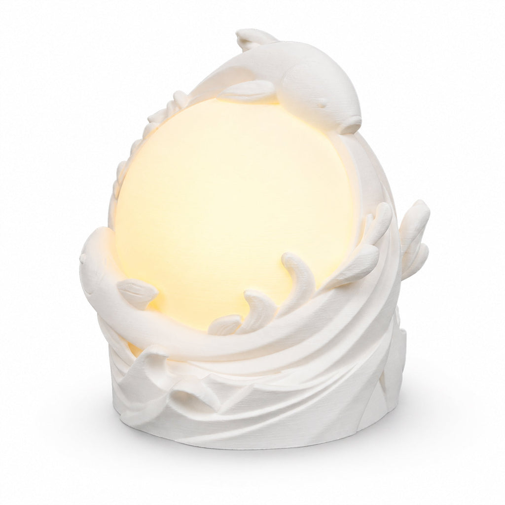 3D Printed Koi Fish Ambient Table Lamp, Warm Glow Sculptural Night Light, Nature Inspired Decorative Desk Lamp For Bedroom, Bookshelf, Office And Home Decor
