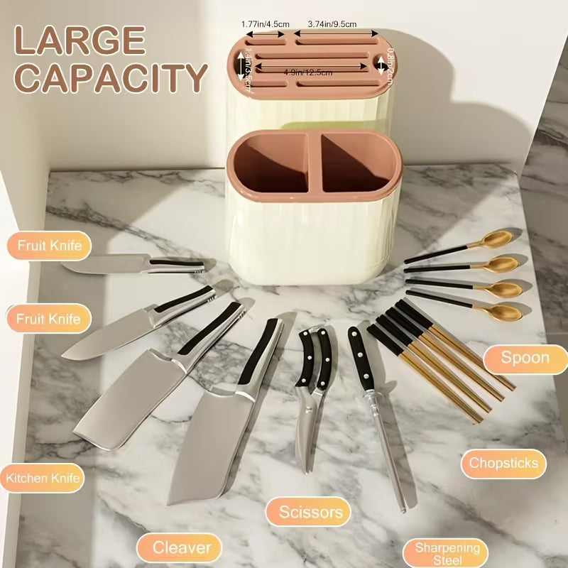 Countertop Utensil Organizer with Chopping Board Stand