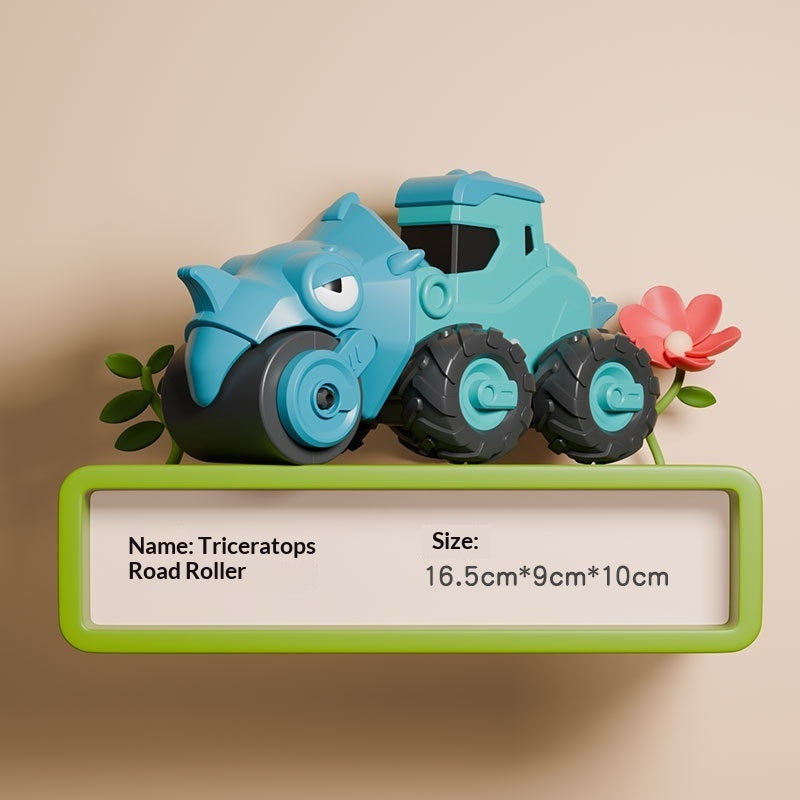 Press-and-play Dinosaur Engineering Vehicle Small Bus Toy Little Car