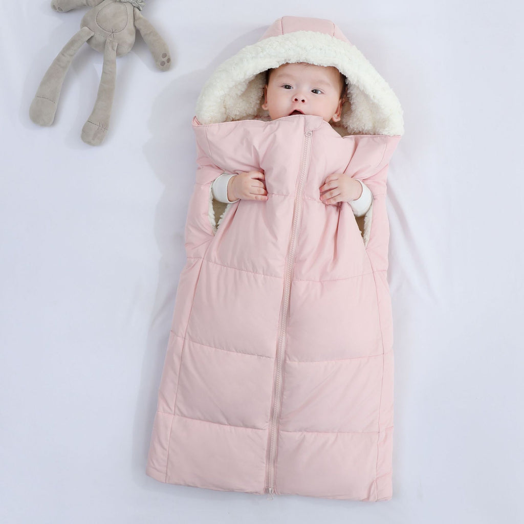 Autumn And Winter Warm Thickened Hooded Newborn Swaddle