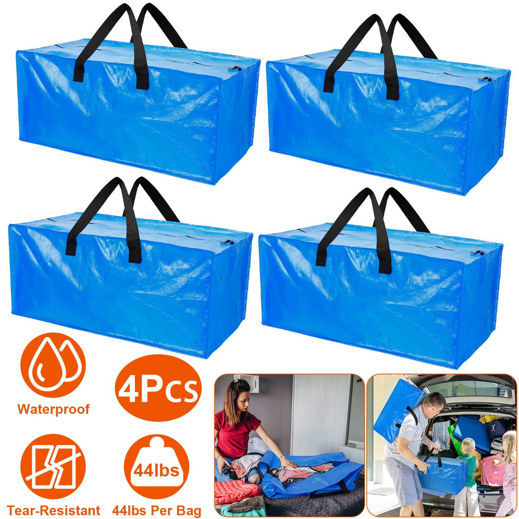 Moving Bags Heavy Duty Storage Totes - Blue 4 Pack