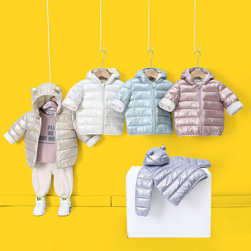New Spring Autumn And Winter Solid-color Versatile Cotton Coat For Children
