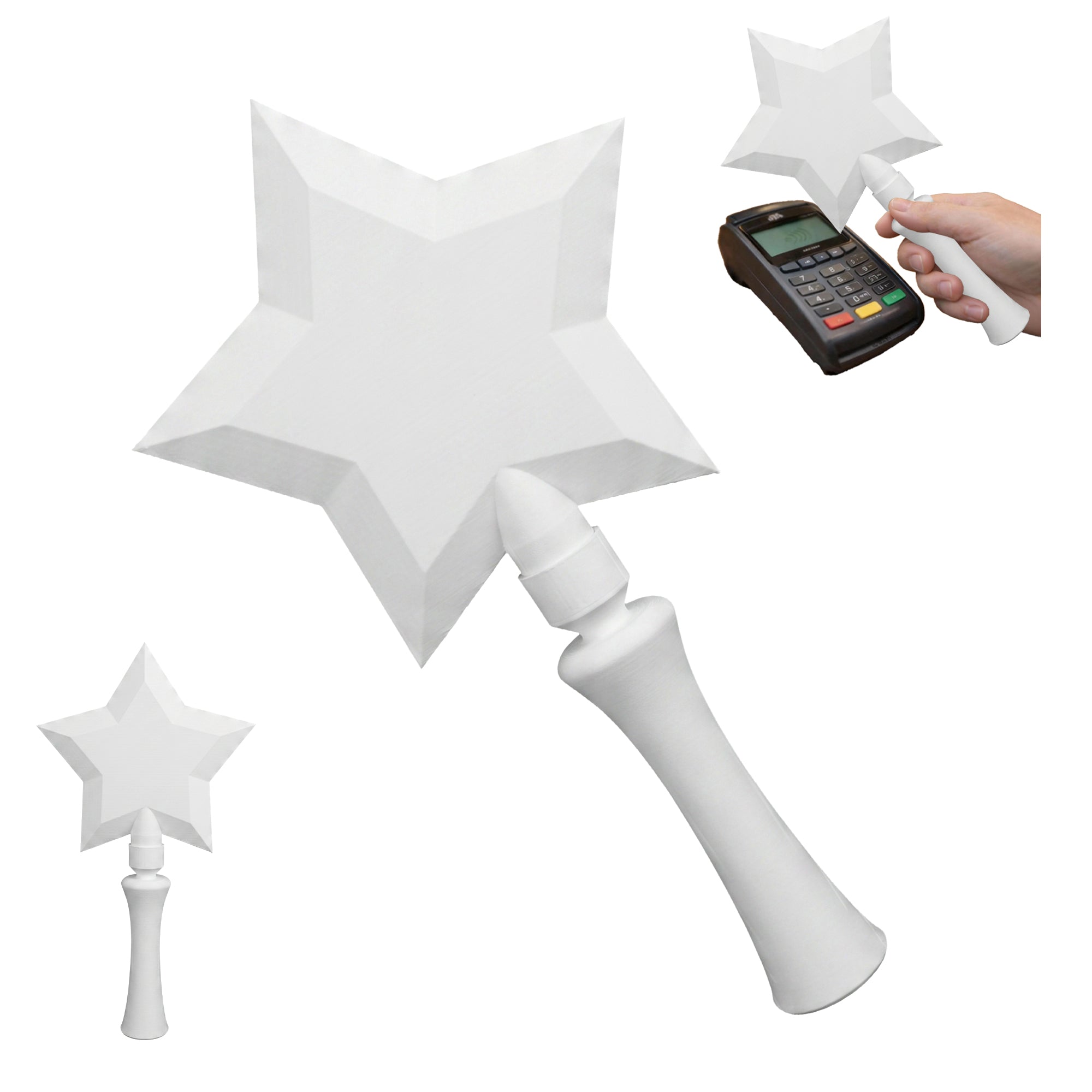 3D Printed Star Wand Contactless Card Holder, Short Magic Wand With Card Slot For Tap Payment, Party Costume Prop And Novelty Gift