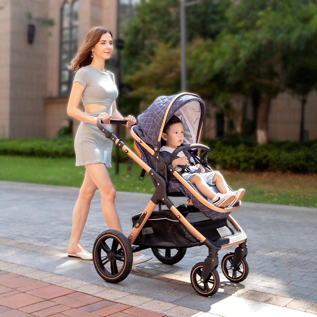 Landscape Stroller With A Reclining Feature And Foldable Design