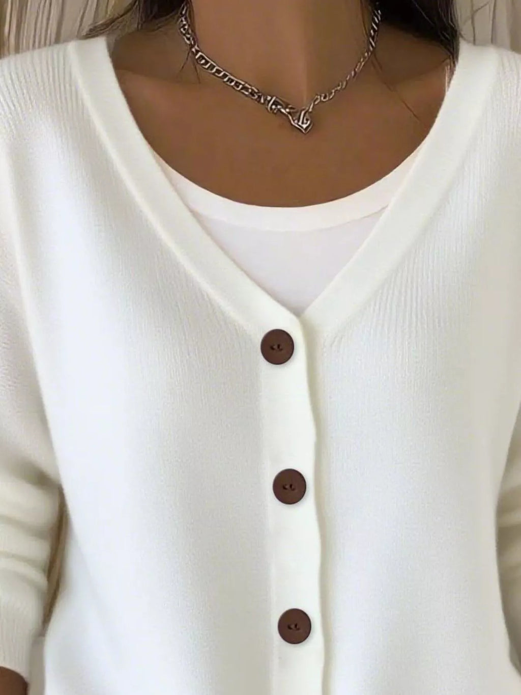 Full Size V-Neck Button-Down Knit Cardigan Plus Size