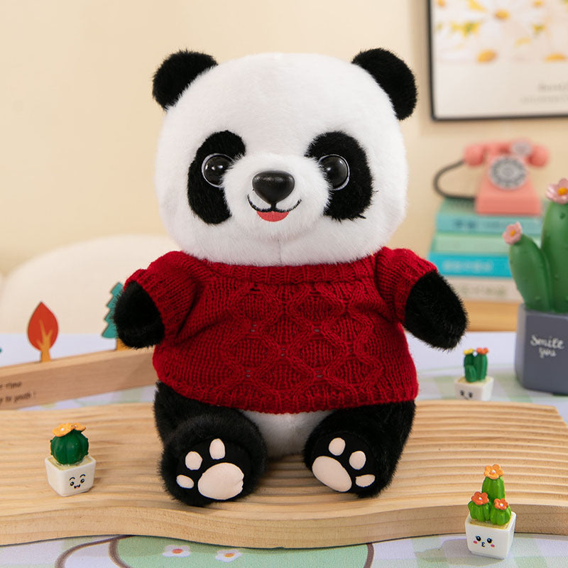 Cute Panda Plush Toy Wearing Clothes