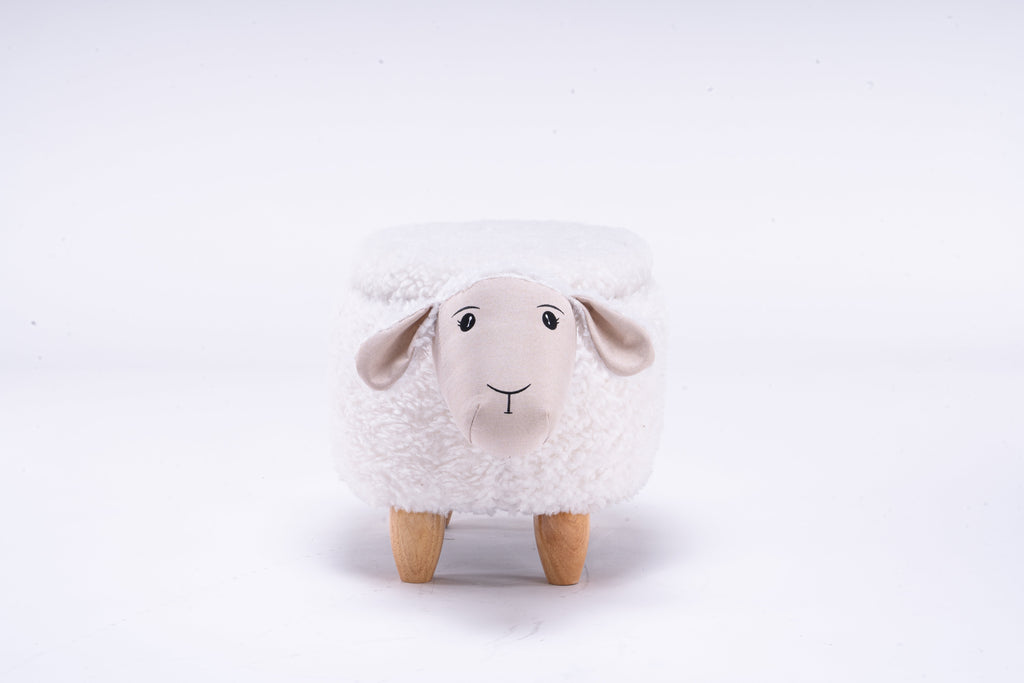 Shiloh the Sheep Storage Ottoman with Hidden Storage - Faux Fur