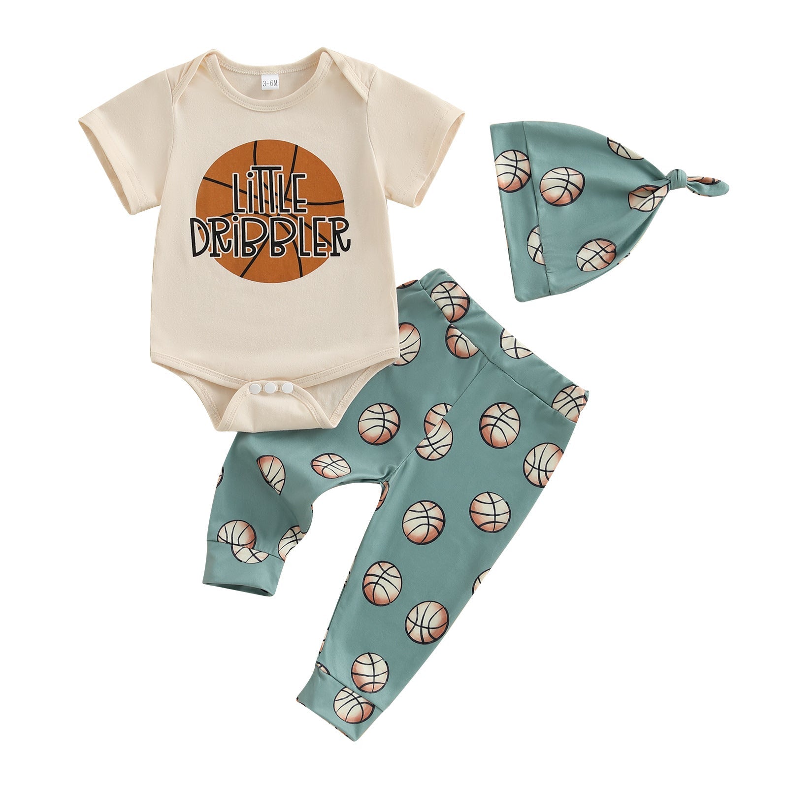 Childrens Basketball Onesie And Long Pants 3-piece Set