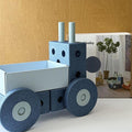 Children's Blue-Yellow Three-in-One Learning Walkie Car Assembly Vehicle