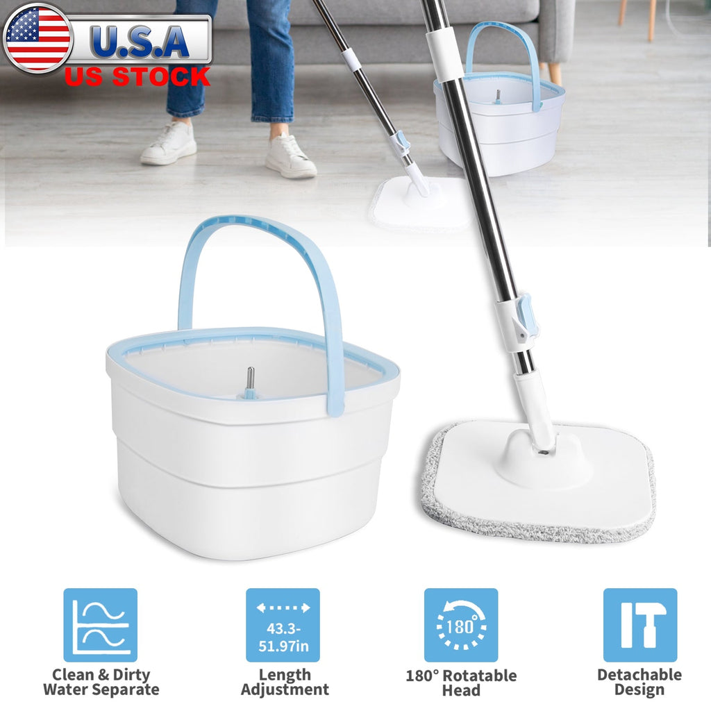 Spin Mop with Wringer Bucket Set for Easy Cleaning