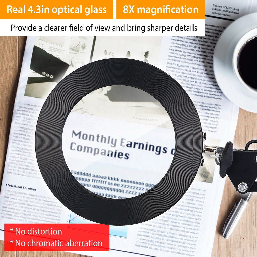 Magnifier Desk Lamp with Adjustable Arm Clamp