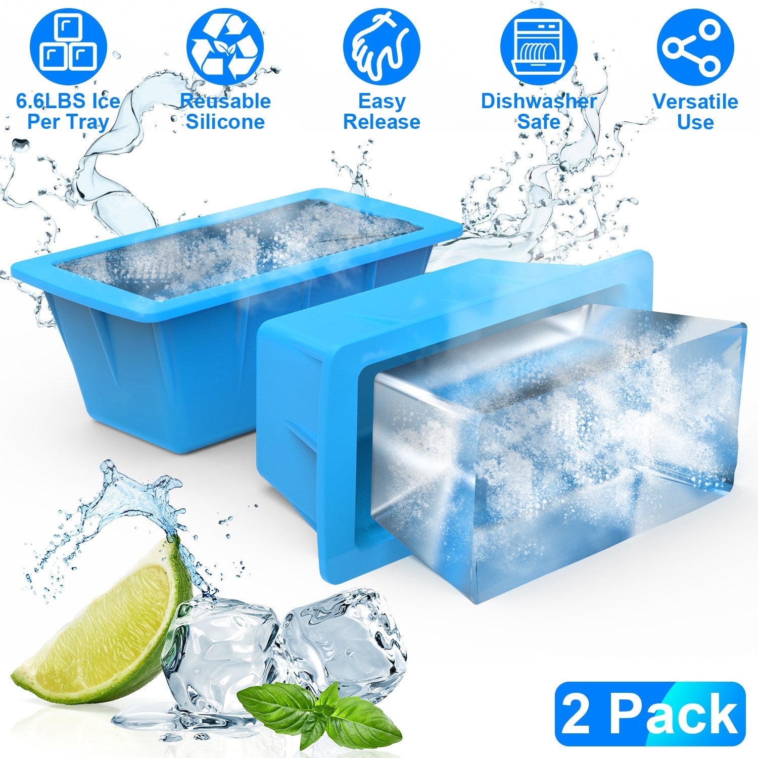 Silicone Freezer Molds for Large Ice Cubes and DIY Decor