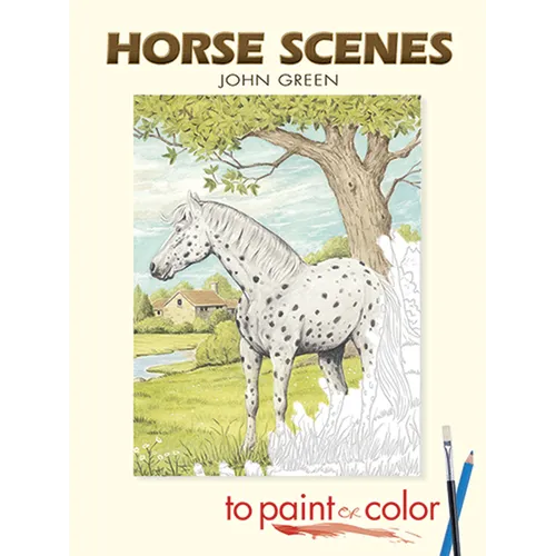 Horse Scenes to Paint or Color - Paperback