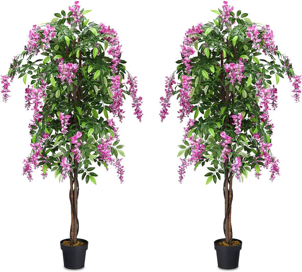 6-Feet Artificial Wisteria Silk Indoor-Outdoor Tree