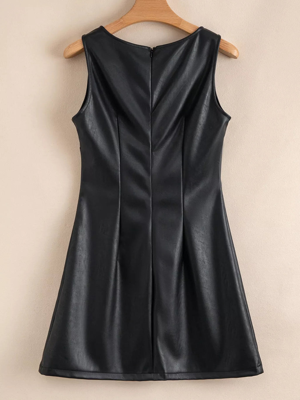 Vegan Leather Sleeveless Mini Dress