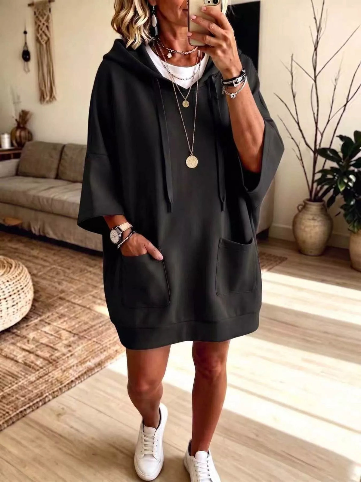 Full Size Drawstring Oversized Front Pockets Oversized Hoodie Plus Size
