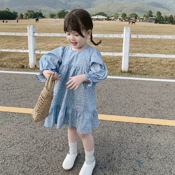 Spring New Korean-style Childrens Dress Mid-length Skirt