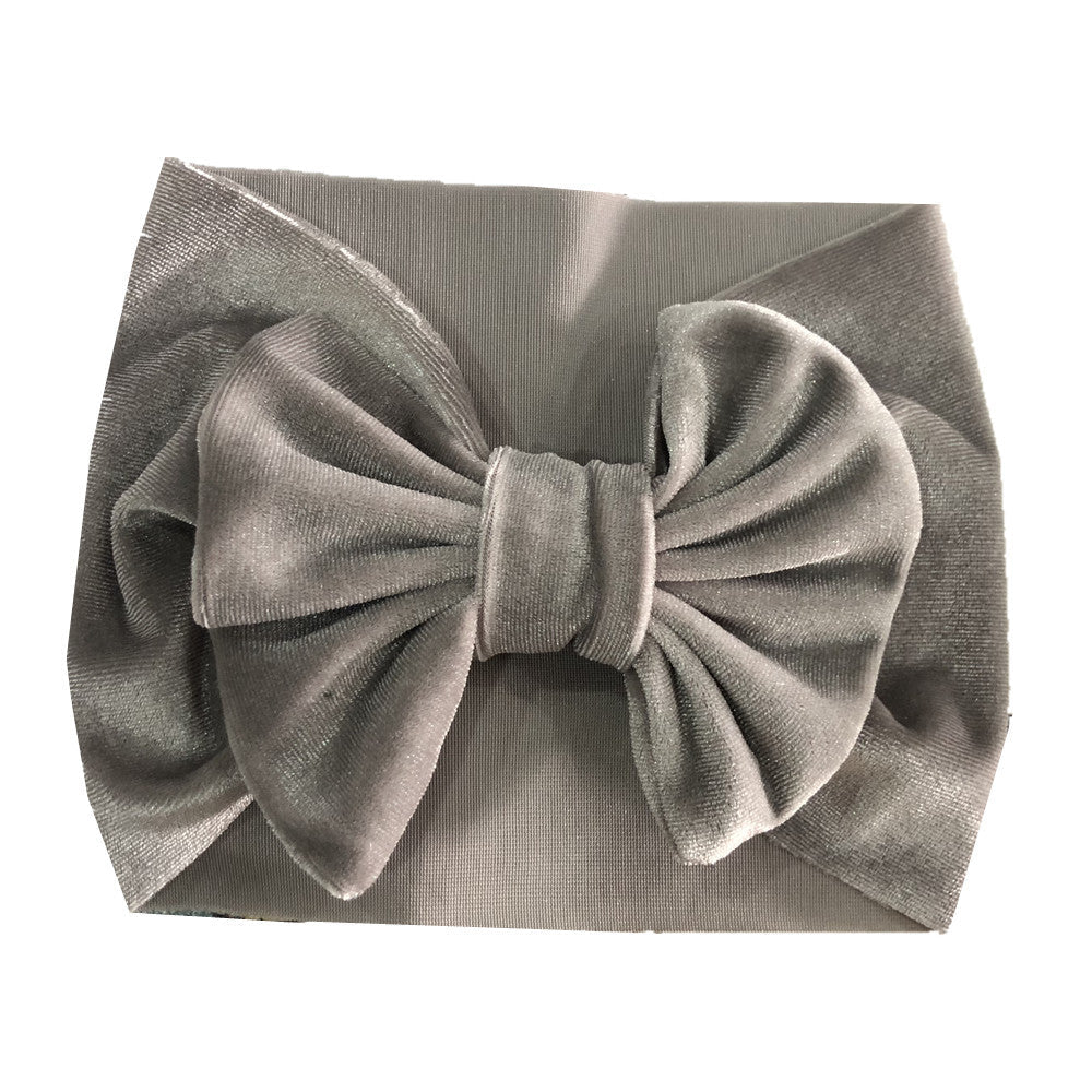 Childrens Multi-color Festive Velvet Headband With Stretchy Hair Accessory
