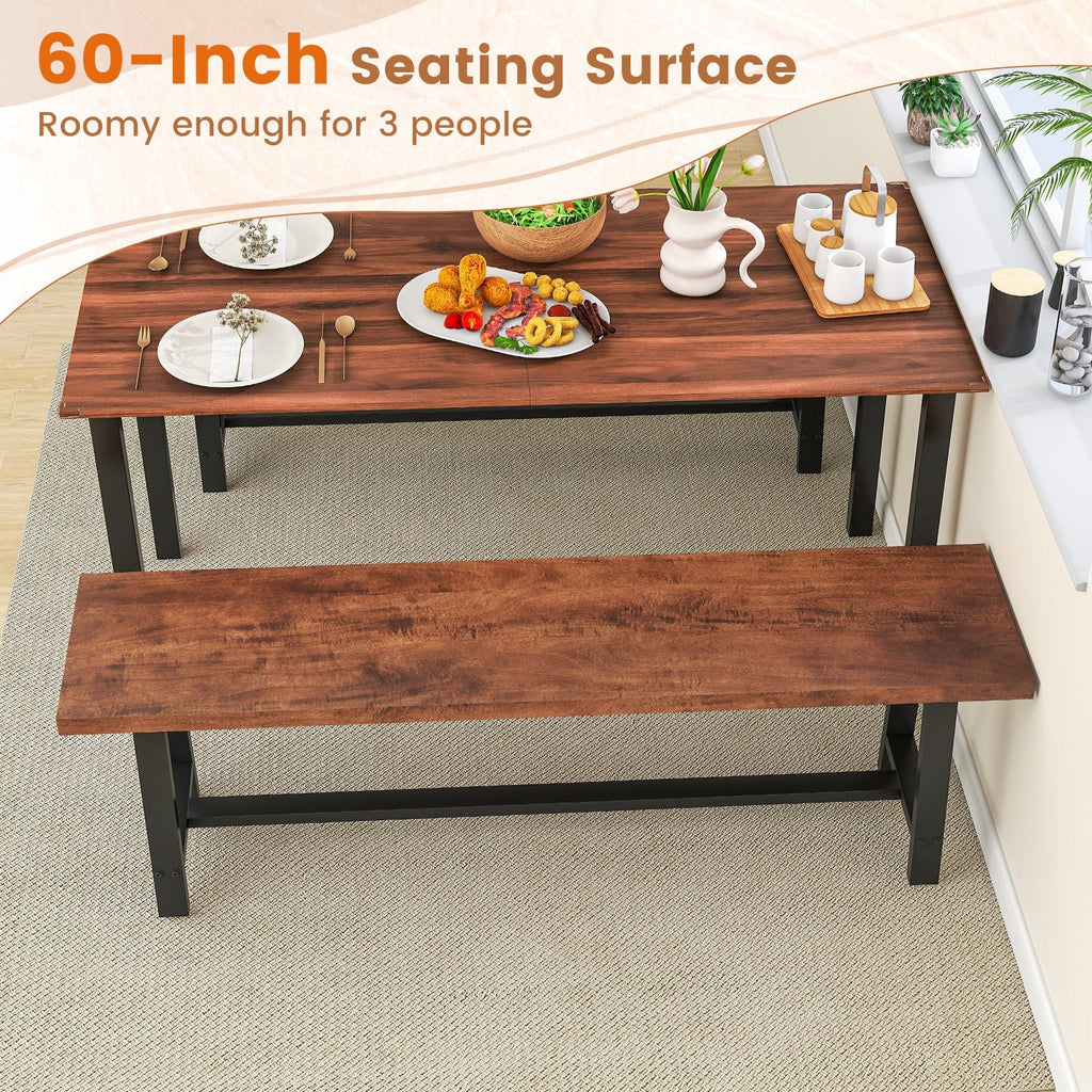 40 Inch Dining Bench 2 Person Entryway Shoe Bench with Metal Frame