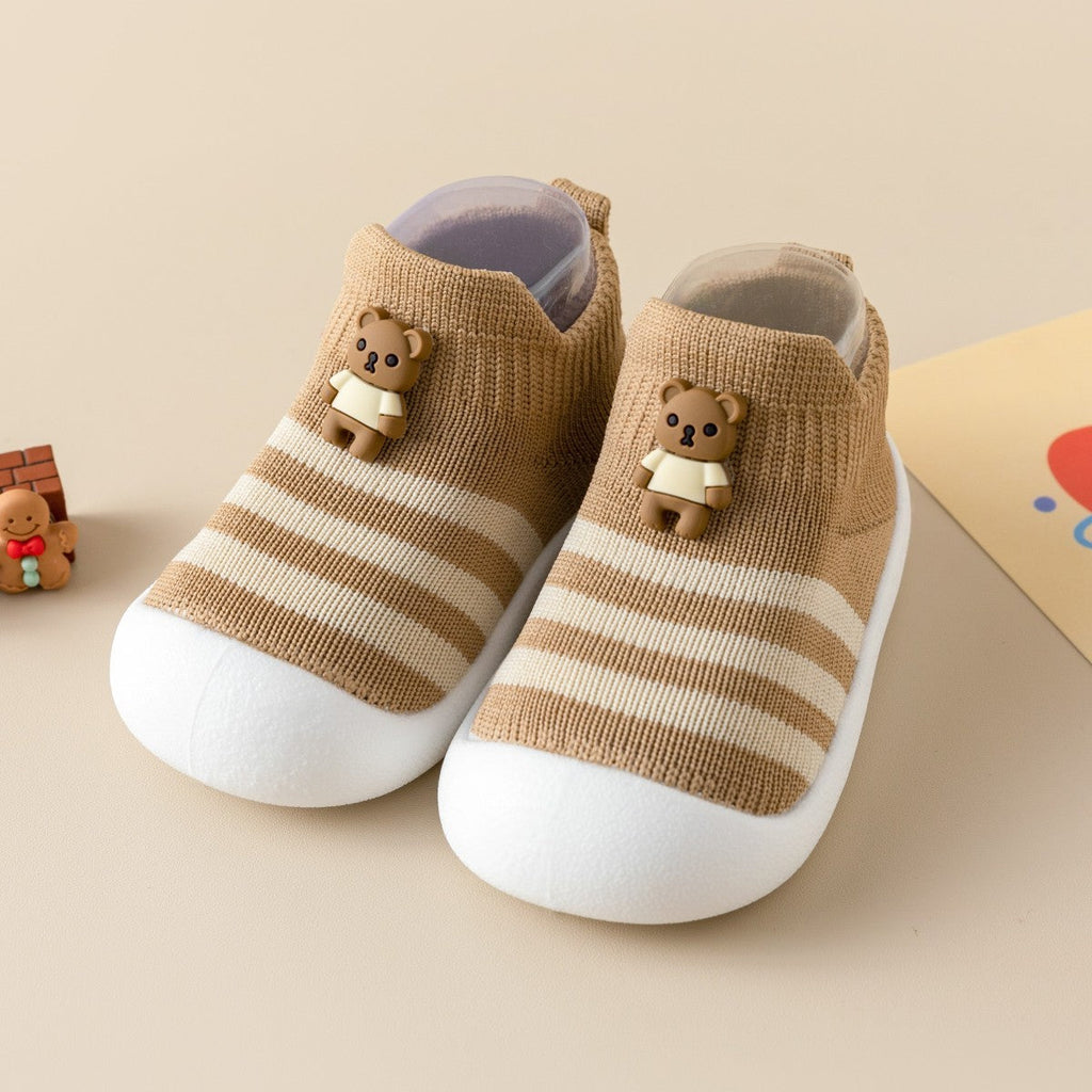 Casual Simple Soft Bottom Non-slip Cartoon Striped Toddler Shoes