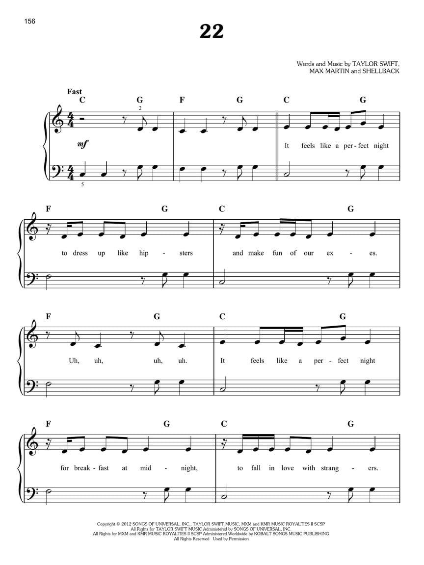 Taylor Swift Easy Piano Anthology - 2nd Edition: Easy-Level