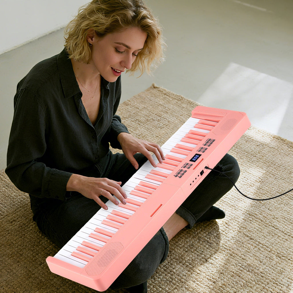 61-Key Foldable Piano Keyboard Full-size Electronic Keyboard with MIDI and Split Function