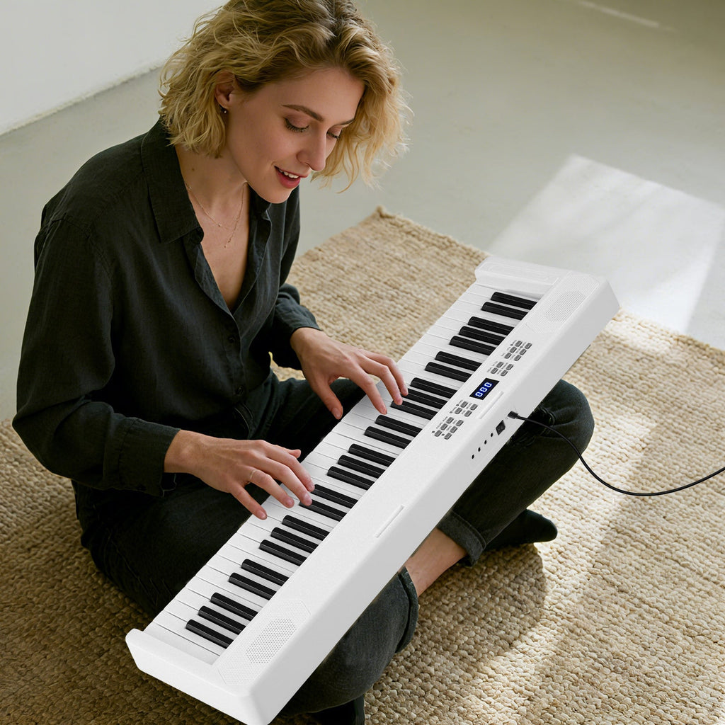61-Key Foldable Piano Keyboard Full-size Electronic Keyboard with MIDI and Split Function