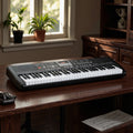 61 Keys Beginners Piano Keyboard Electric Keyboard Kit with Adjustable Stand and Stool-Black