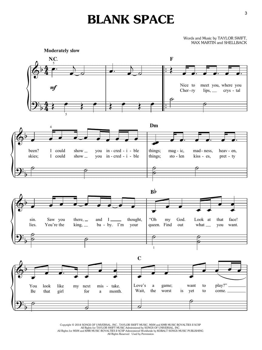 Taylor Swift Easy Piano Anthology - 2nd Edition: Easy-Level