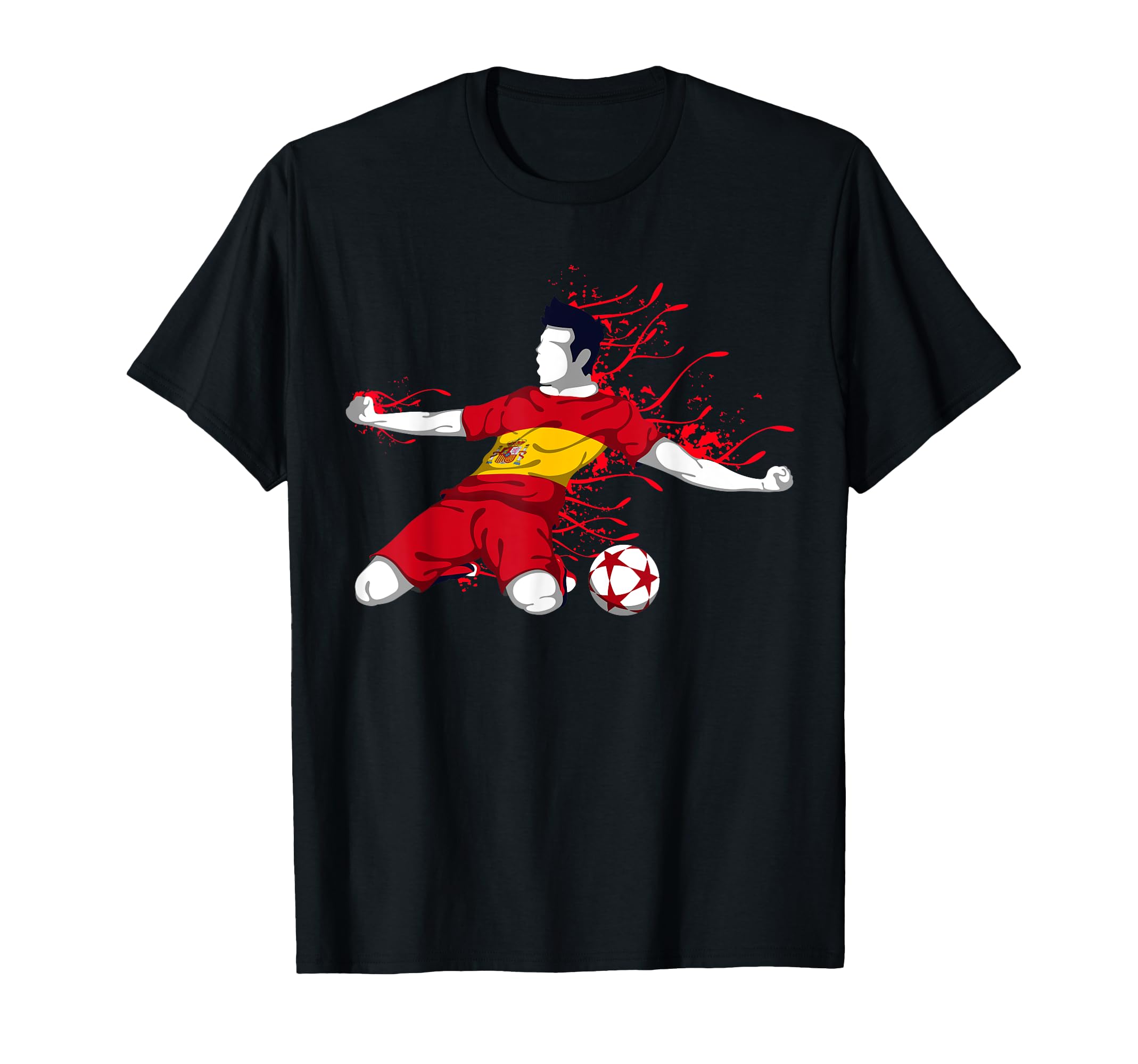 Spain Soccer Fans Jersey Spanish Flag T-Shirt - Fun Novelty Design Unisex