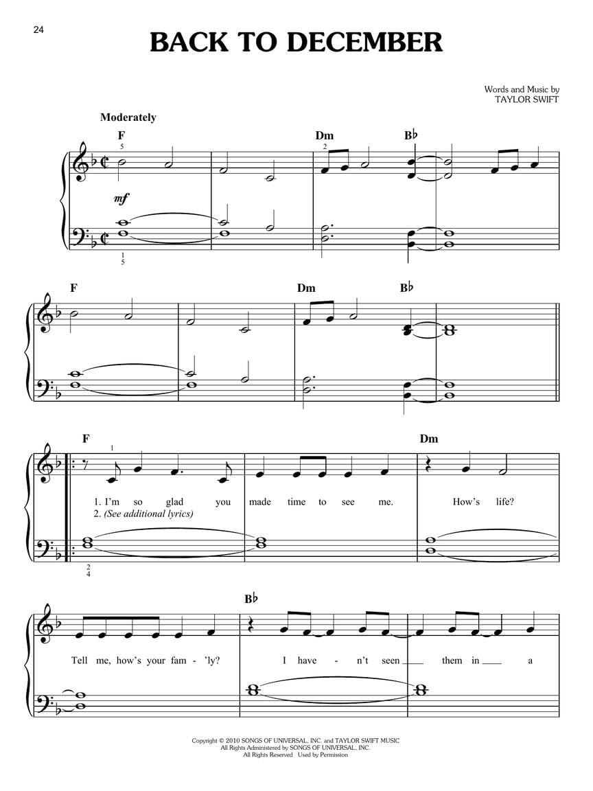 Taylor Swift Easy Piano Anthology - 2nd Edition: Easy-Level