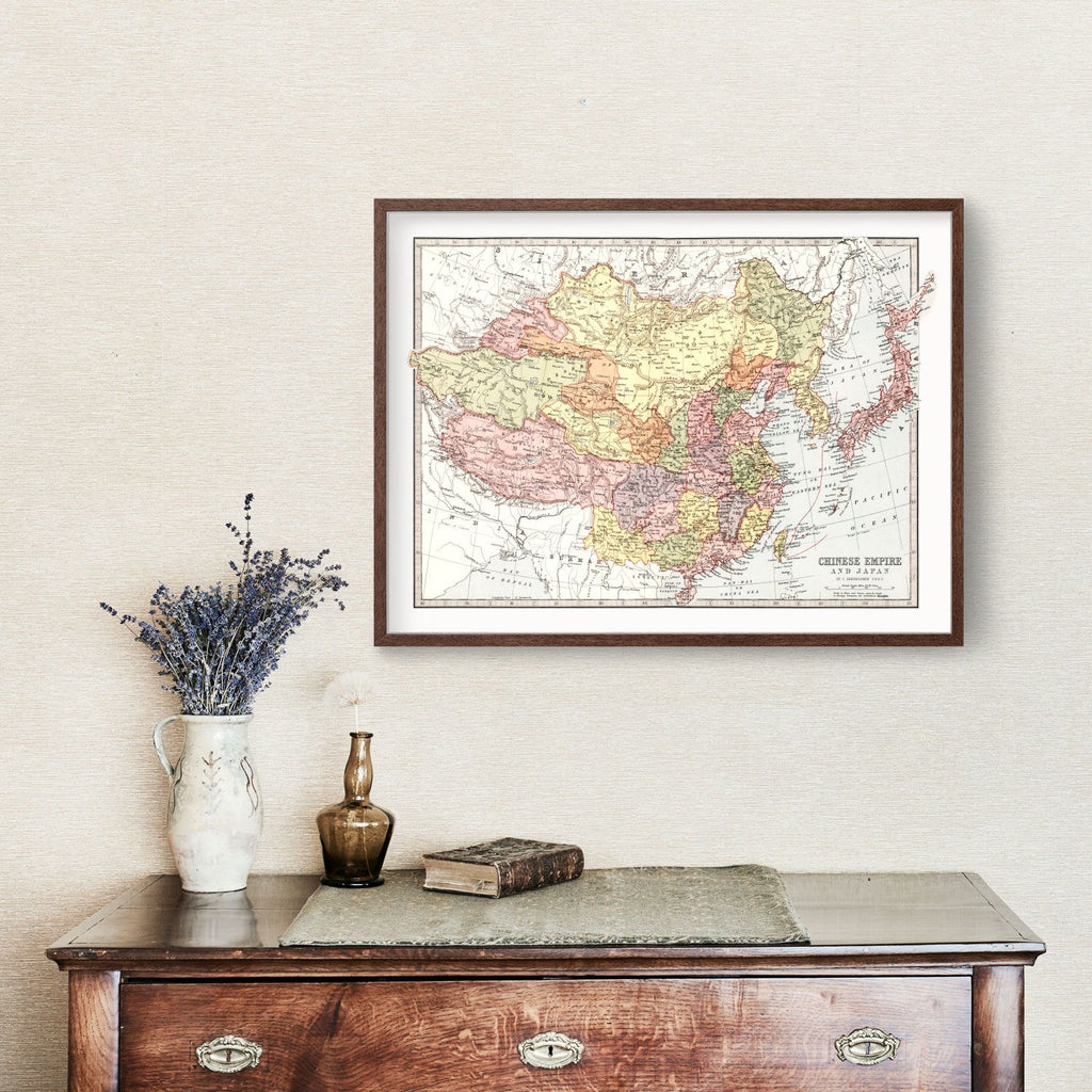 Vintage Map of China & Japan 1871
