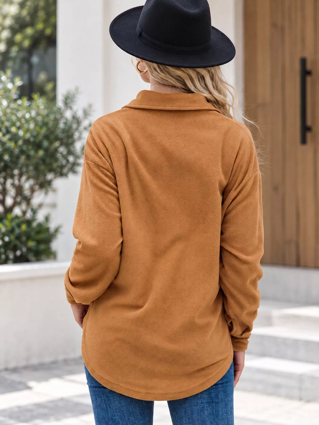 Button-Down Long Sleeve Shacket