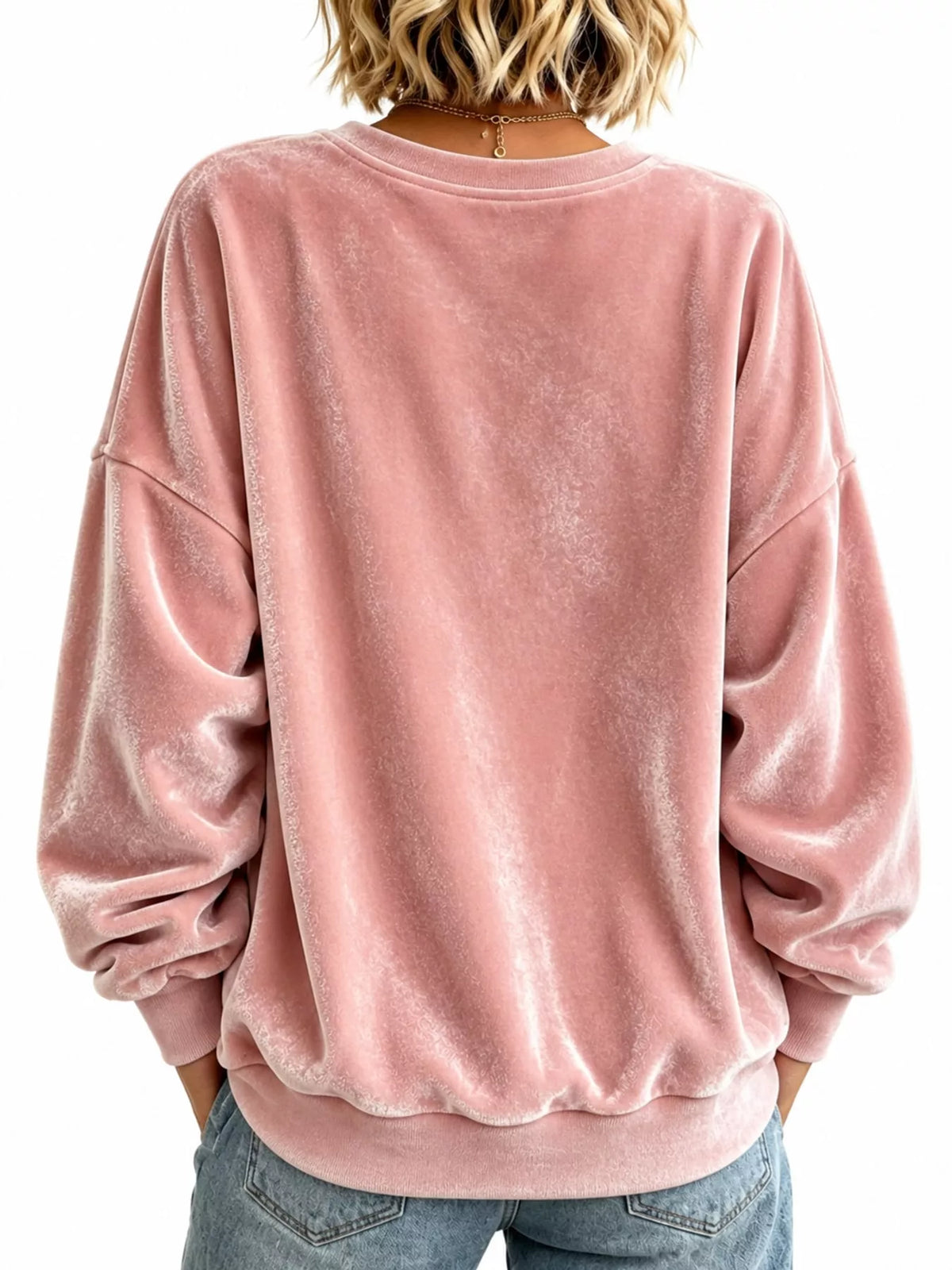 Full Size Crew Neck Drop Shoulder Sweatshirt Plus Size