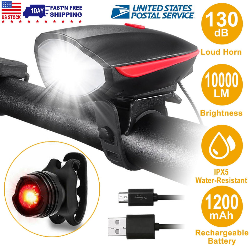 Bike Front & Rear Light with Horn – High-Brightness Safety