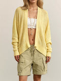 Open-Front Long Sleeve Knit Cardigan
